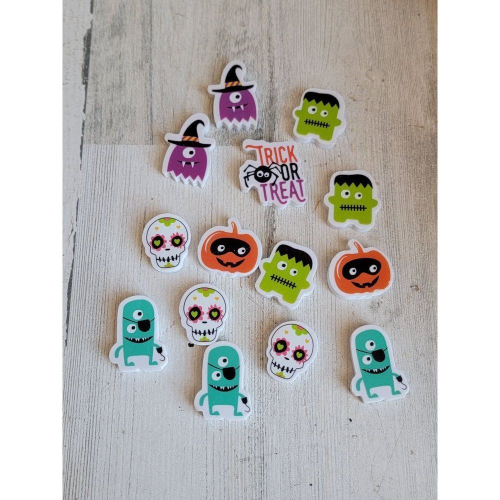 Halloween eraser party accessory monster which trick or treat spider Frankenstei